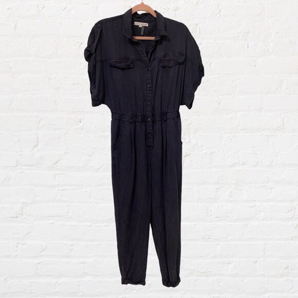 Young Fabulous and Broke Graylin Jumpsuit Dark Navy Short Dolman Sleeves - Picture 2 of 6